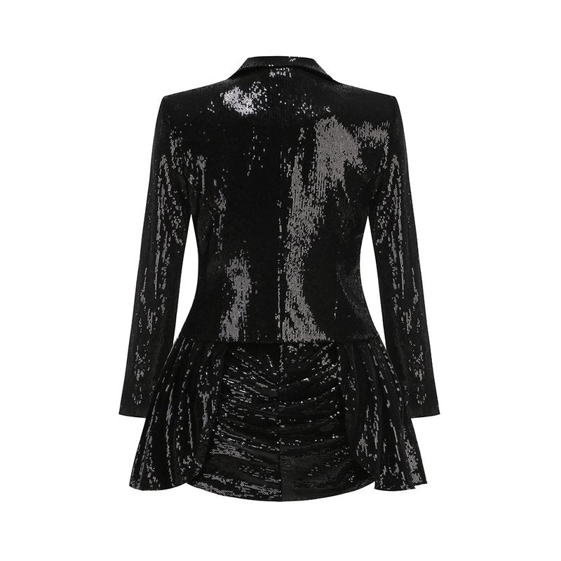 Sequined Tuxedo Blazer Mini Dress H6832