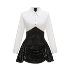 Sequined Tuxedo Blazer Mini Dress H6832