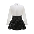 Sequined Tuxedo Blazer Mini Dress H6832