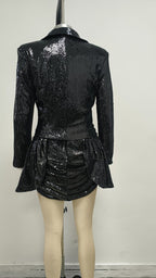 Sequined Tuxedo Blazer Mini Dress H6832