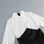 Sequined Tuxedo Blazer Mini Dress H6832