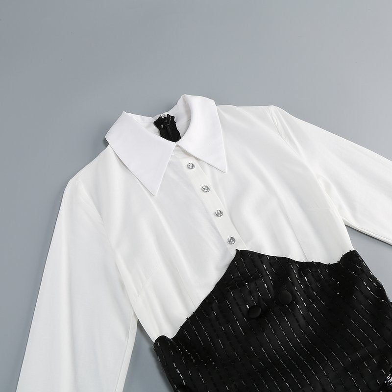 Sequined Tuxedo Blazer Mini Dress H6832