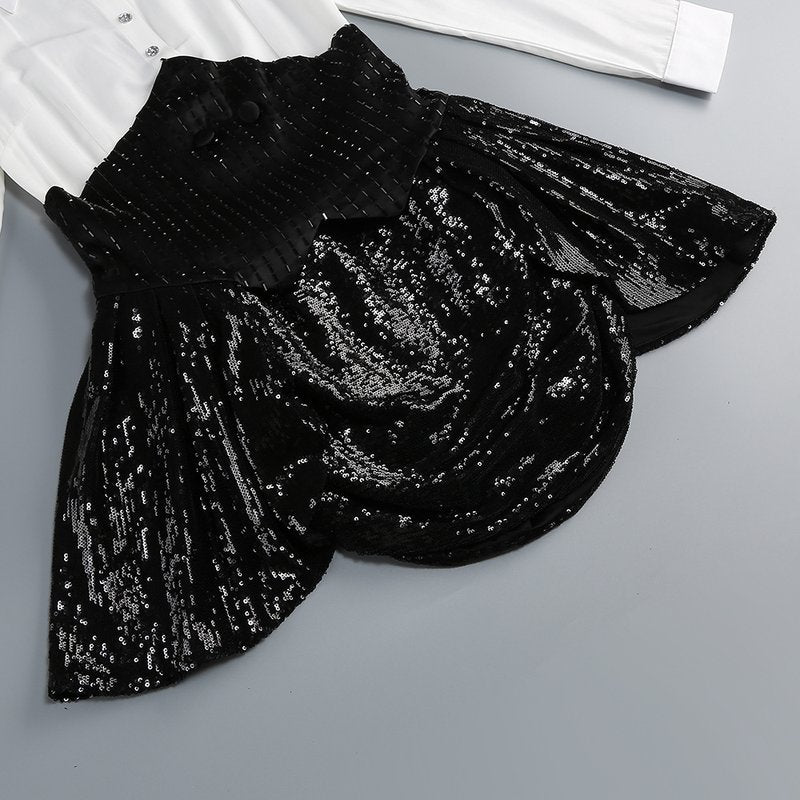 Sequined Tuxedo Blazer Mini Dress H6832