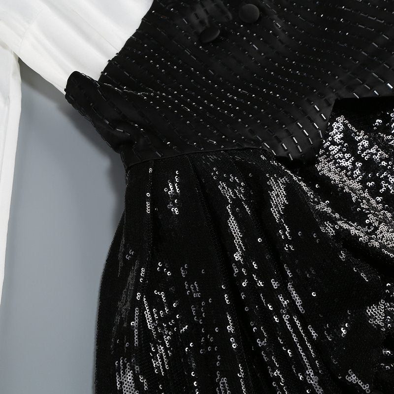 Sequined Tuxedo Blazer Mini Dress H6832