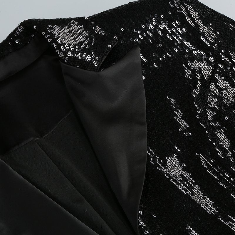 Sequined Tuxedo Blazer Mini Dress H6832