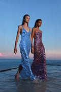Sequined V-Neck Maxi Dress H7011