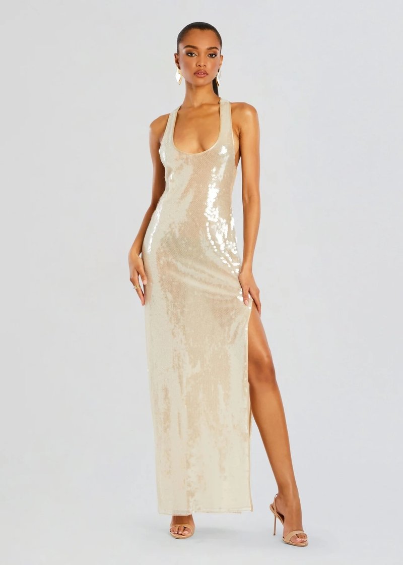 Sheer Knit Sleeveless Maxi Dress H6613