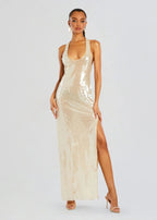 Sheer Knit Sleeveless Maxi Dress H6613