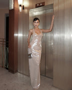 Sheer Knit Sleeveless Maxi Dress H6613