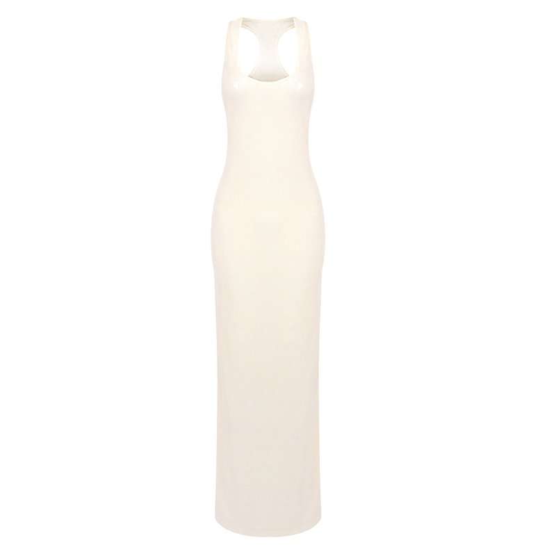 Sheer Knit Sleeveless Maxi Dress H6613
