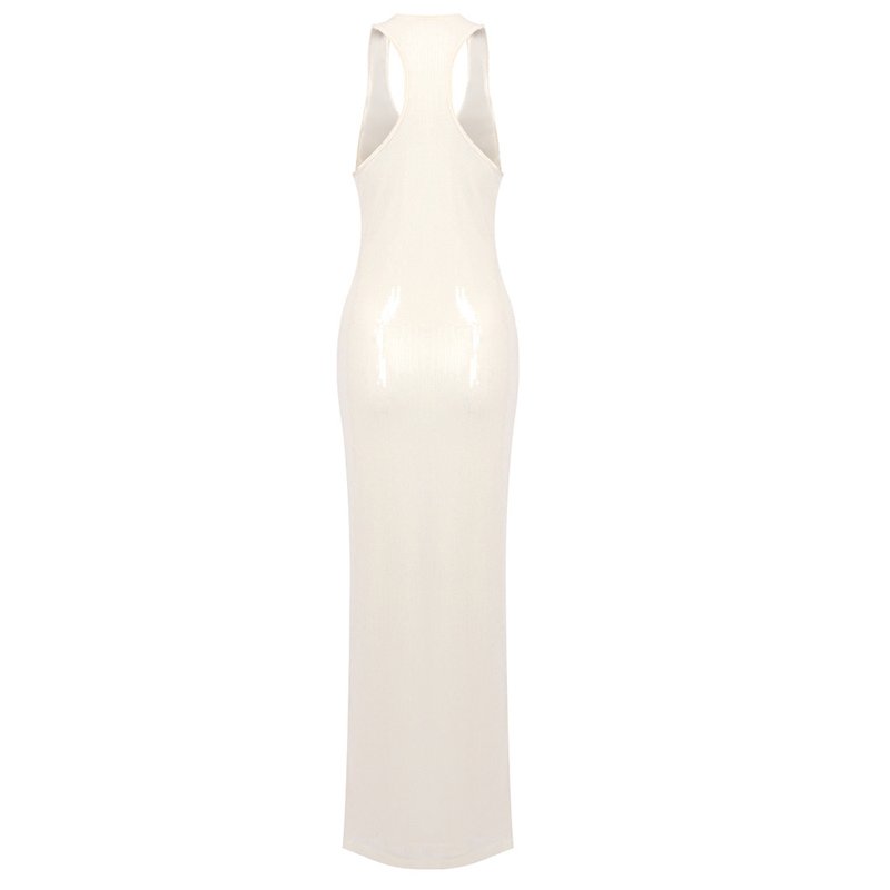 Sheer Knit Sleeveless Maxi Dress H6613
