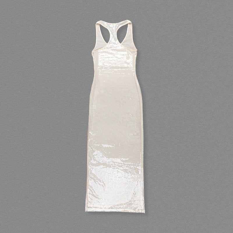 Sheer Knit Sleeveless Maxi Dress H6613