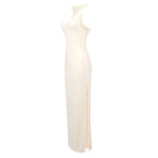 Sheer Knit Sleeveless Maxi Dress H6613