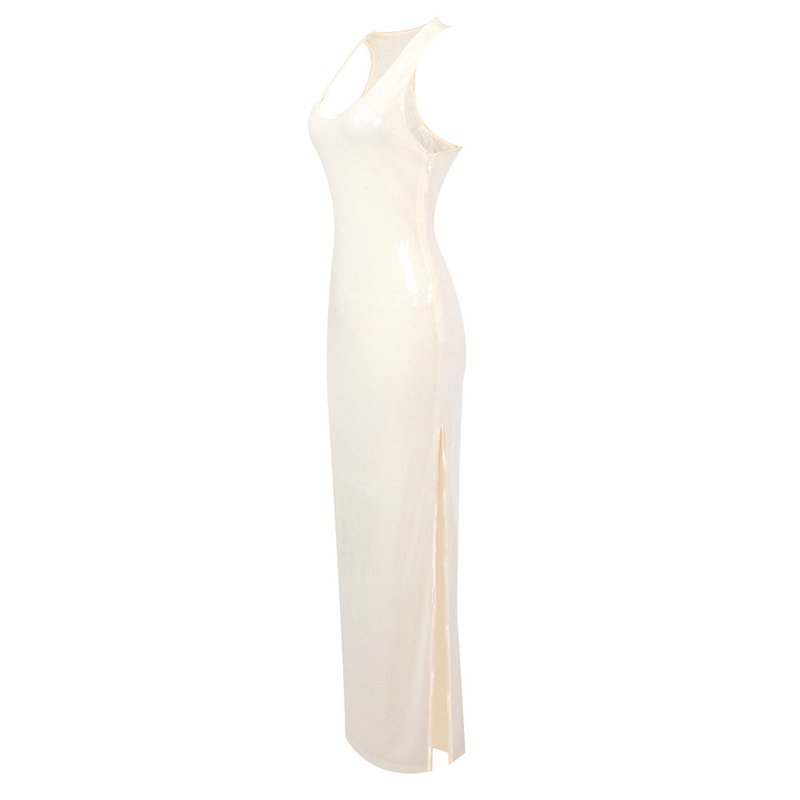 Sheer Knit Sleeveless Maxi Dress H6613