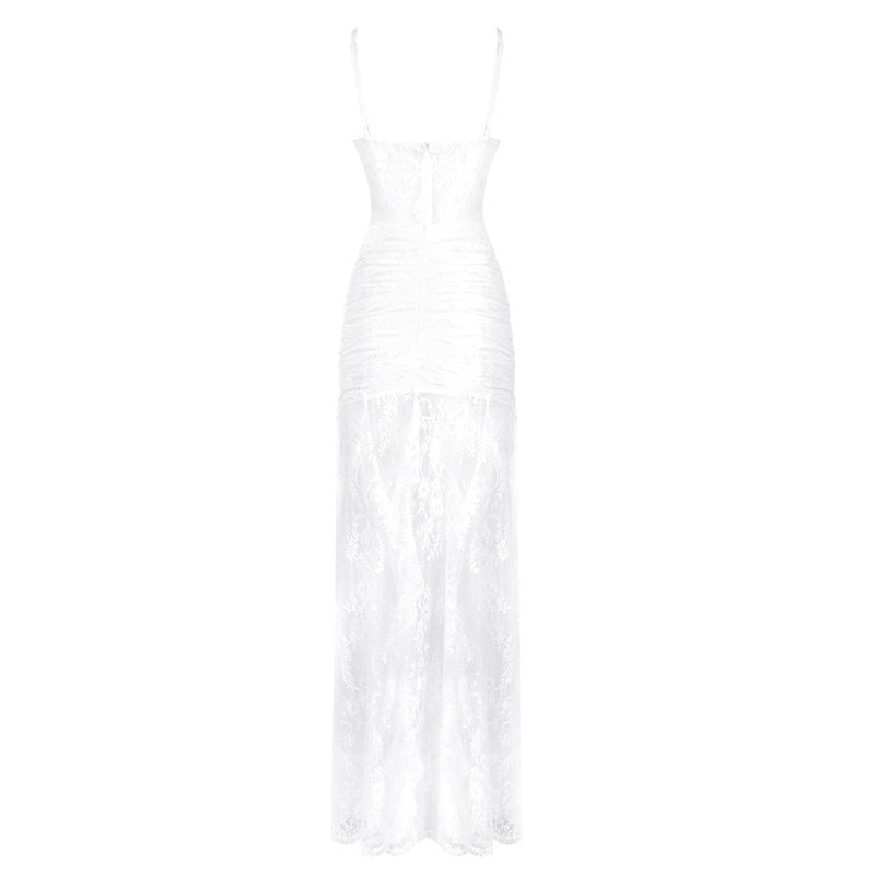 Sheer Lace Mermaid Wedding Gown H6785
