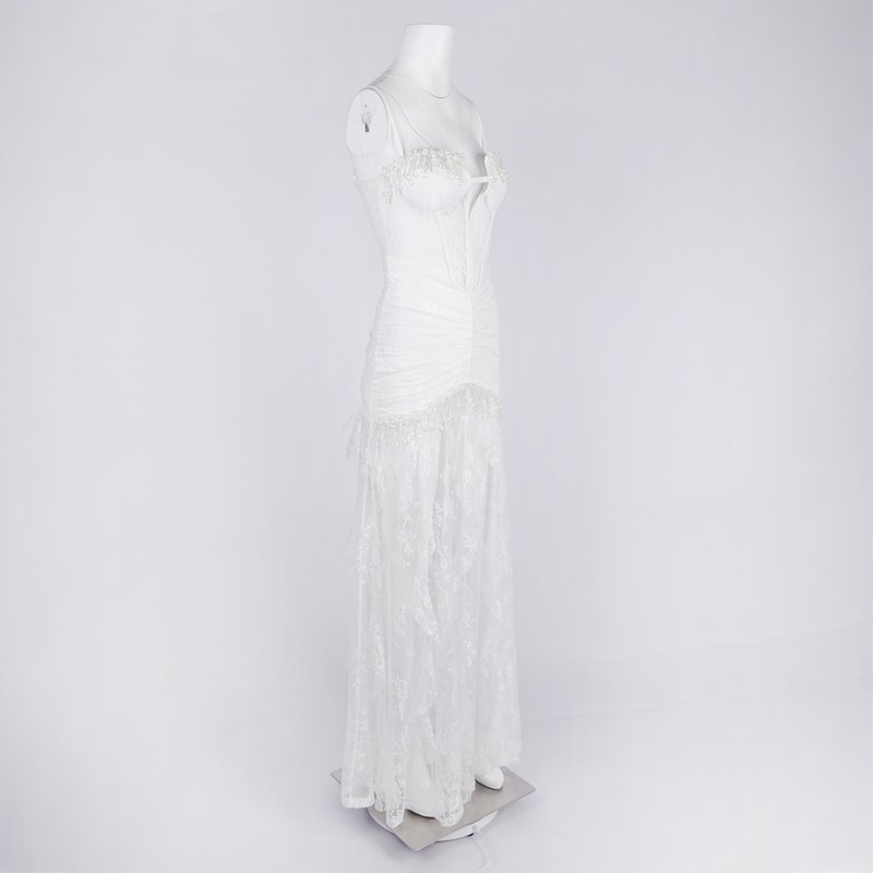 Sheer Lace Mermaid Wedding Gown H6785