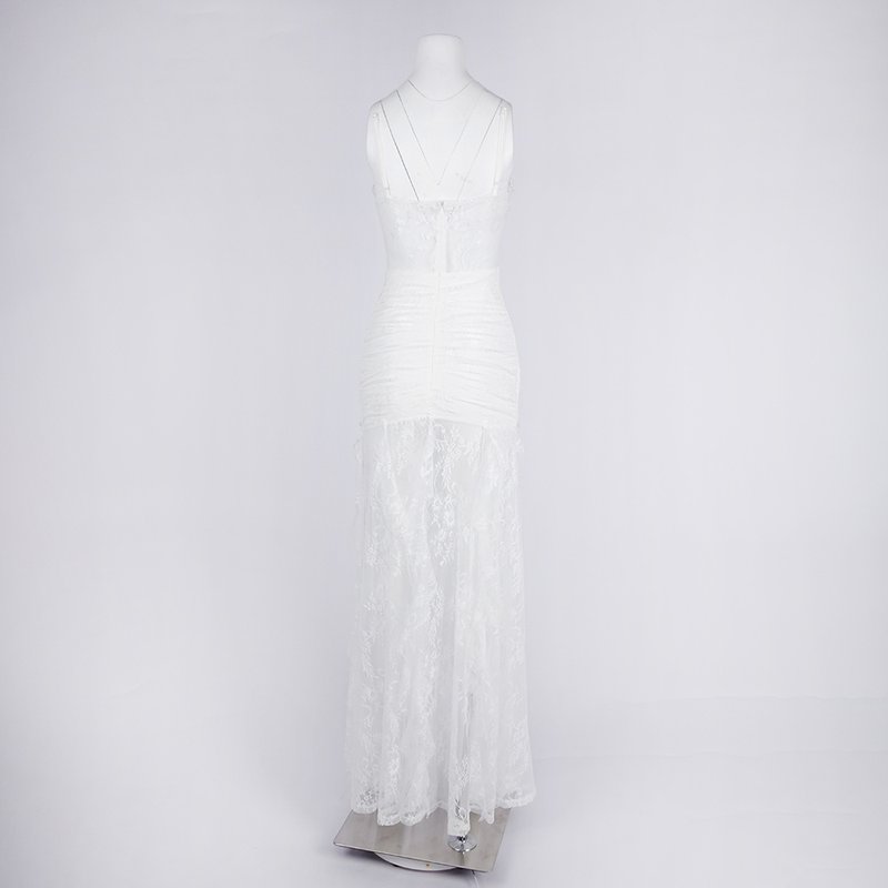 Sheer Lace Mermaid Wedding Gown H6785