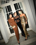 Sheer Long Sleeve Velvet Maxi Dress H6425