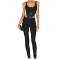 Sheer Mesh Cutout Bodysuit Set H6268