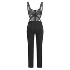 Sheer Mesh Cutout Bodysuit Set H6268