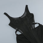 Sheer Mesh Cutout Bodysuit Set H6268