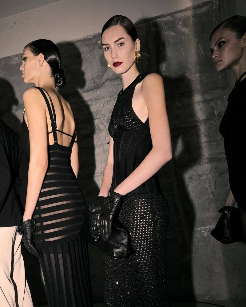 Sheer Panel Black Maxi Dress H6844