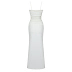 Sheer Panel Brown Maxi Dress H5812