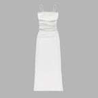 Sheer Panel Brown Maxi Dress H5812