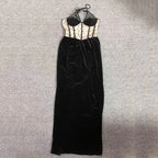 Sheer Polka Dot Velvet Maxi Dress H6405
