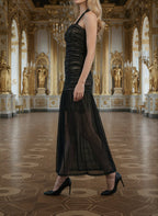 Sheer Striped Maxi Dress H7087