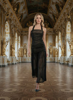 Sheer Striped Maxi Dress H7087