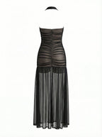 Sheer Striped Maxi Dress H7087