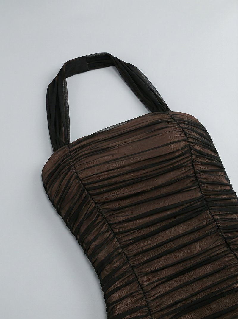 Sheer Striped Maxi Dress H7087
