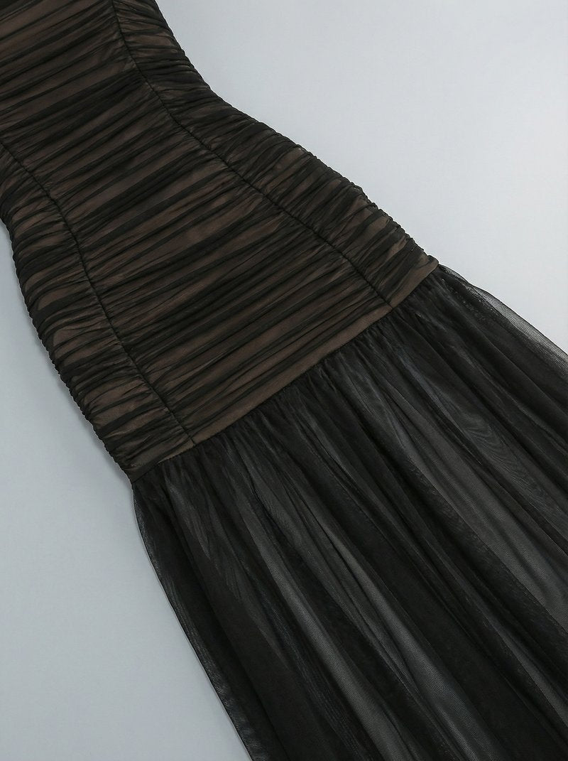 Sheer Striped Maxi Dress H7087