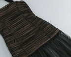 Sheer Striped Maxi Dress H7087