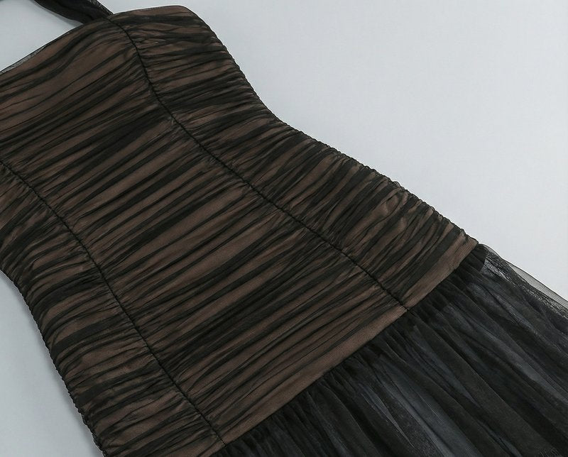 Sheer Striped Maxi Dress H7087