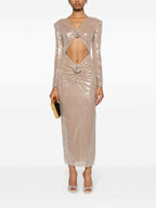 Shimmer Cutout Crop Top & Skirt Set H6176