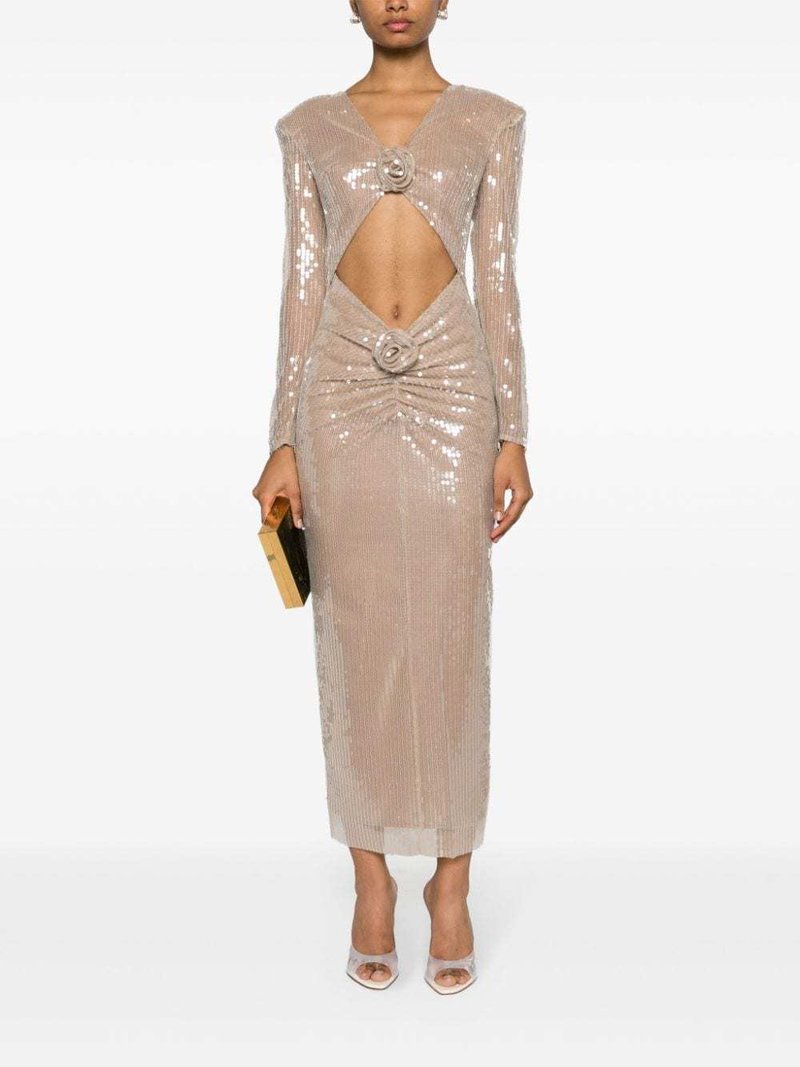 Shimmer Cutout Crop Top & Skirt Set H6176