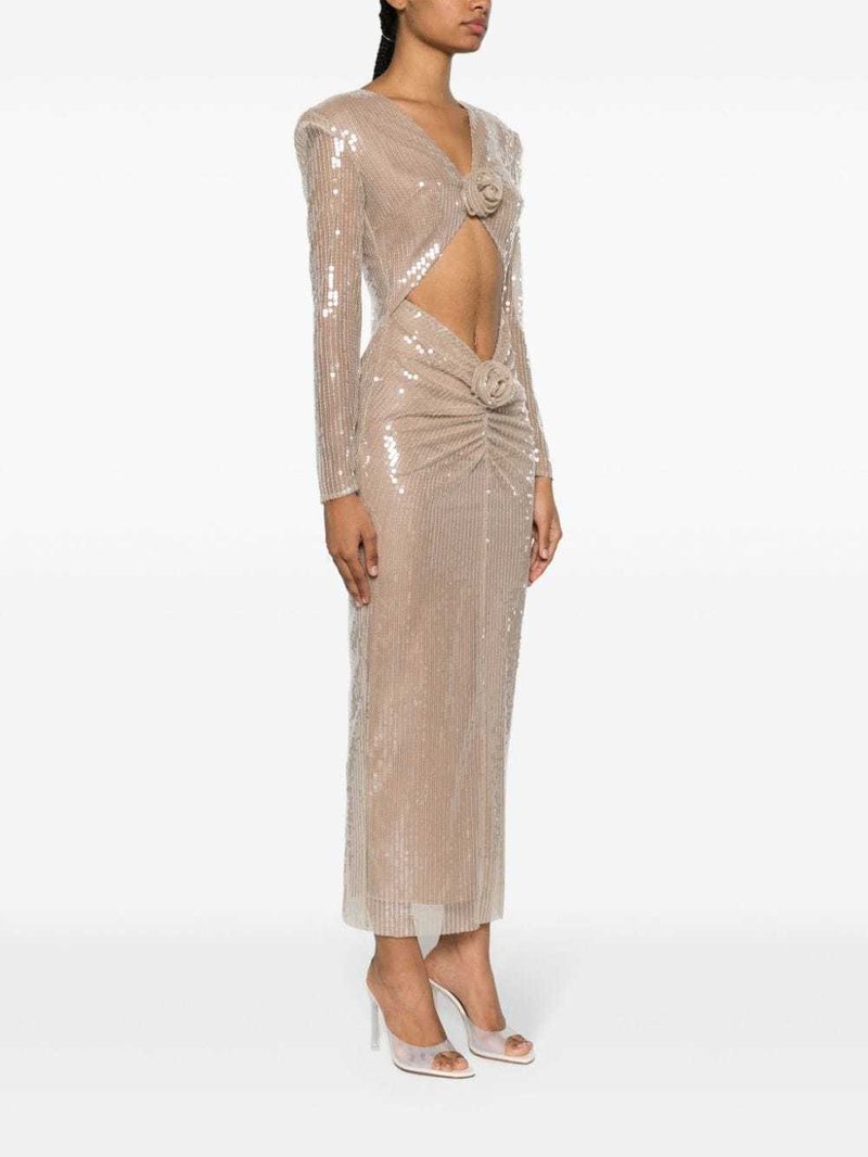 Shimmer Cutout Crop Top & Skirt Set H6176
