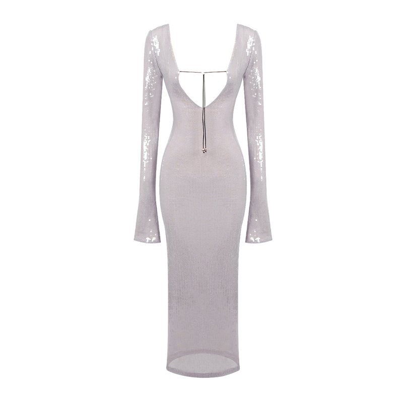 Shimmering Sleeveless Midi Dress H5194