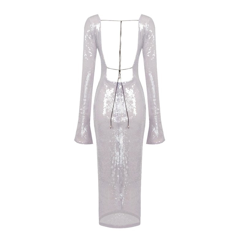Shimmering Sleeveless Midi Dress H5194
