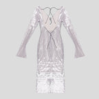 Shimmering Sleeveless Midi Dress H5194