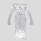 Shimmering Sleeveless Midi Dress H5194