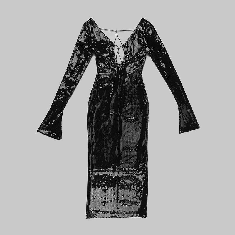 Shimmering Sleeveless Midi Dress H5194