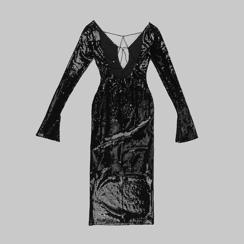 Shimmering Sleeveless Midi Dress H5194