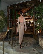 Shimmering Sleeveless Midi Dress H5194