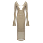 Shimmering Sleeveless Midi Dress H5194