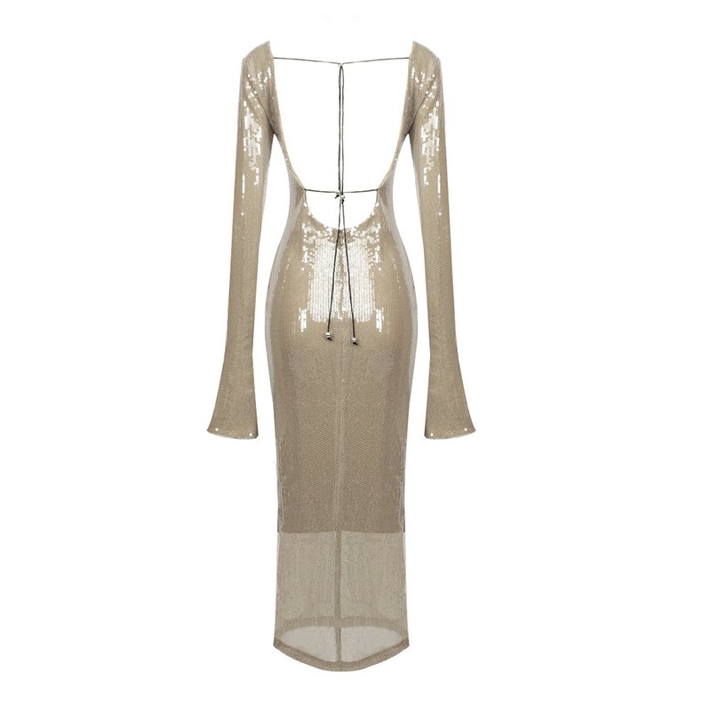 Shimmering Sleeveless Midi Dress H5194