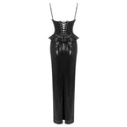 Silver Sequin Strapless Gown H7095