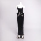 Silver Sequin Strapless Gown H7095